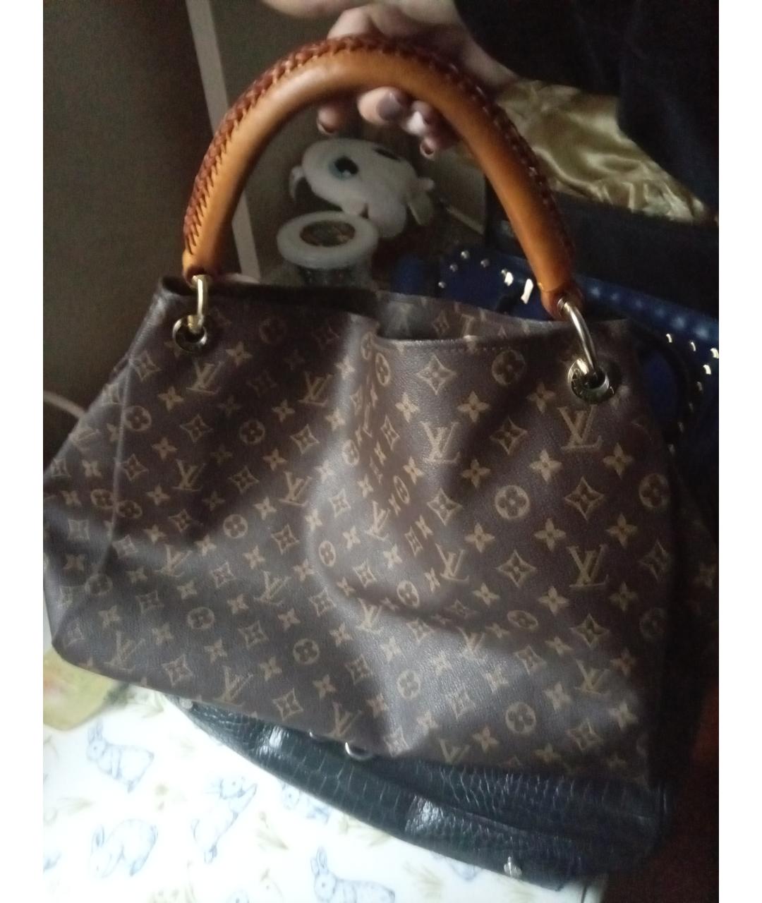 LOUIS VUITTON Коричневая сумка тоут из канвы, фото 5