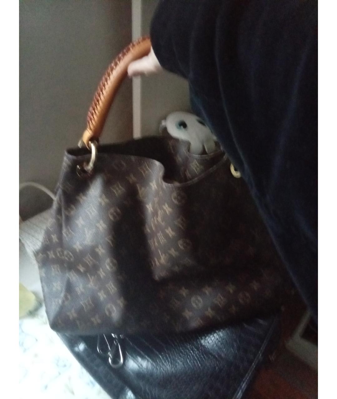 LOUIS VUITTON Коричневая сумка тоут из канвы, фото 3