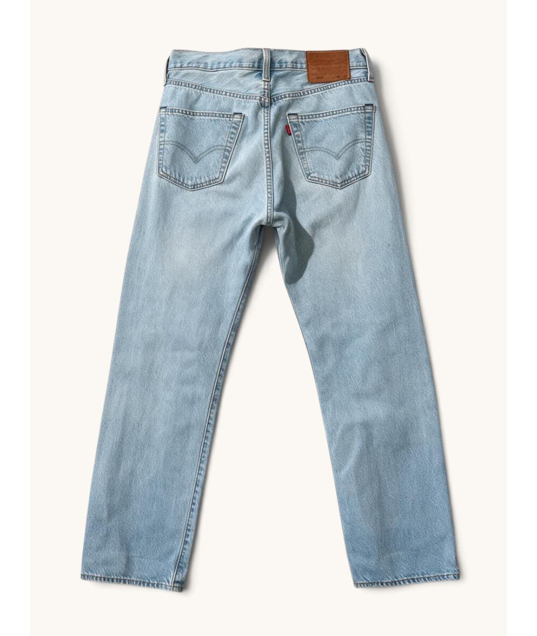 LEVI'S Голубые хлопковые прямые джинсы, фото 2