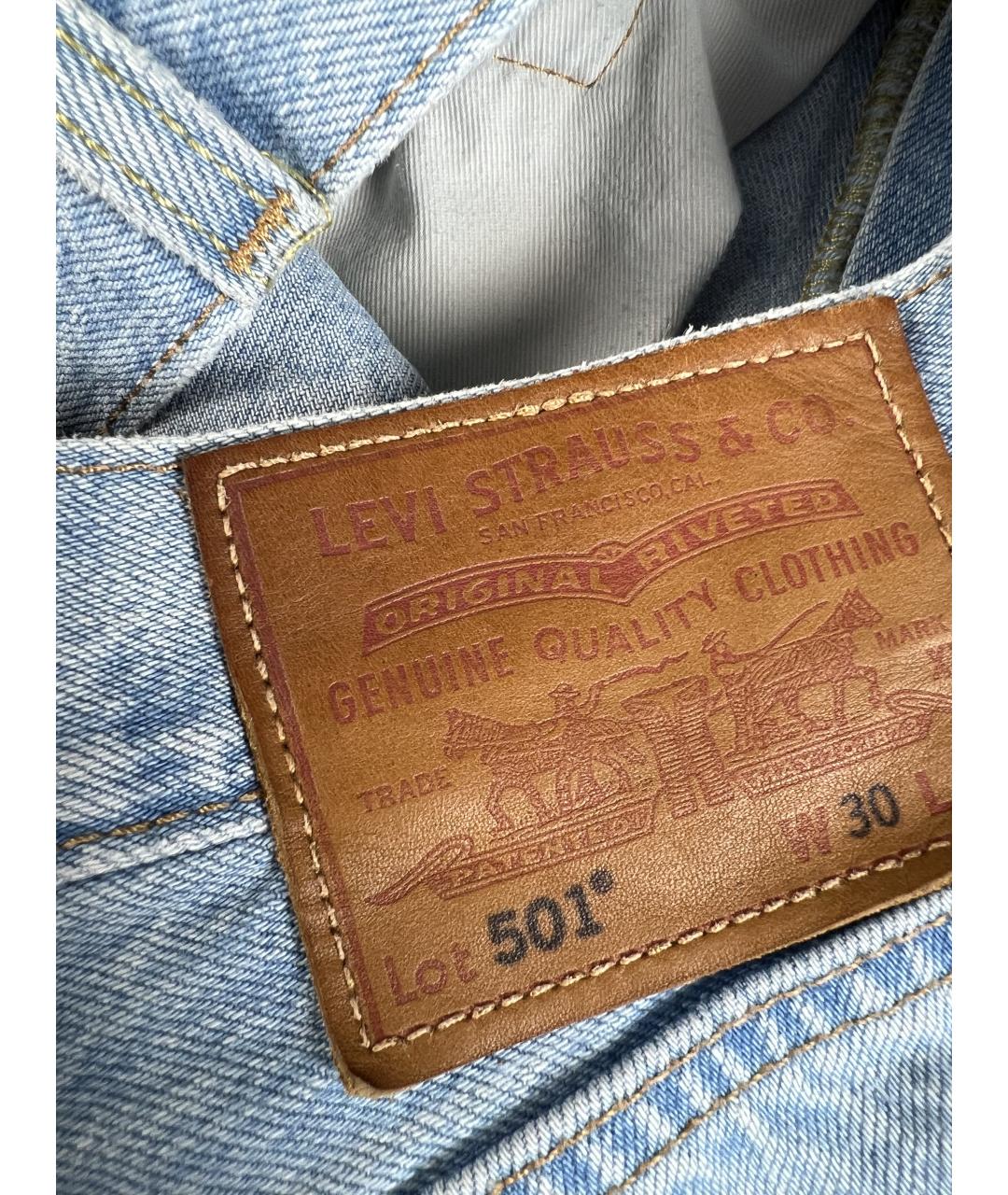 LEVI'S Голубые хлопковые прямые джинсы, фото 4