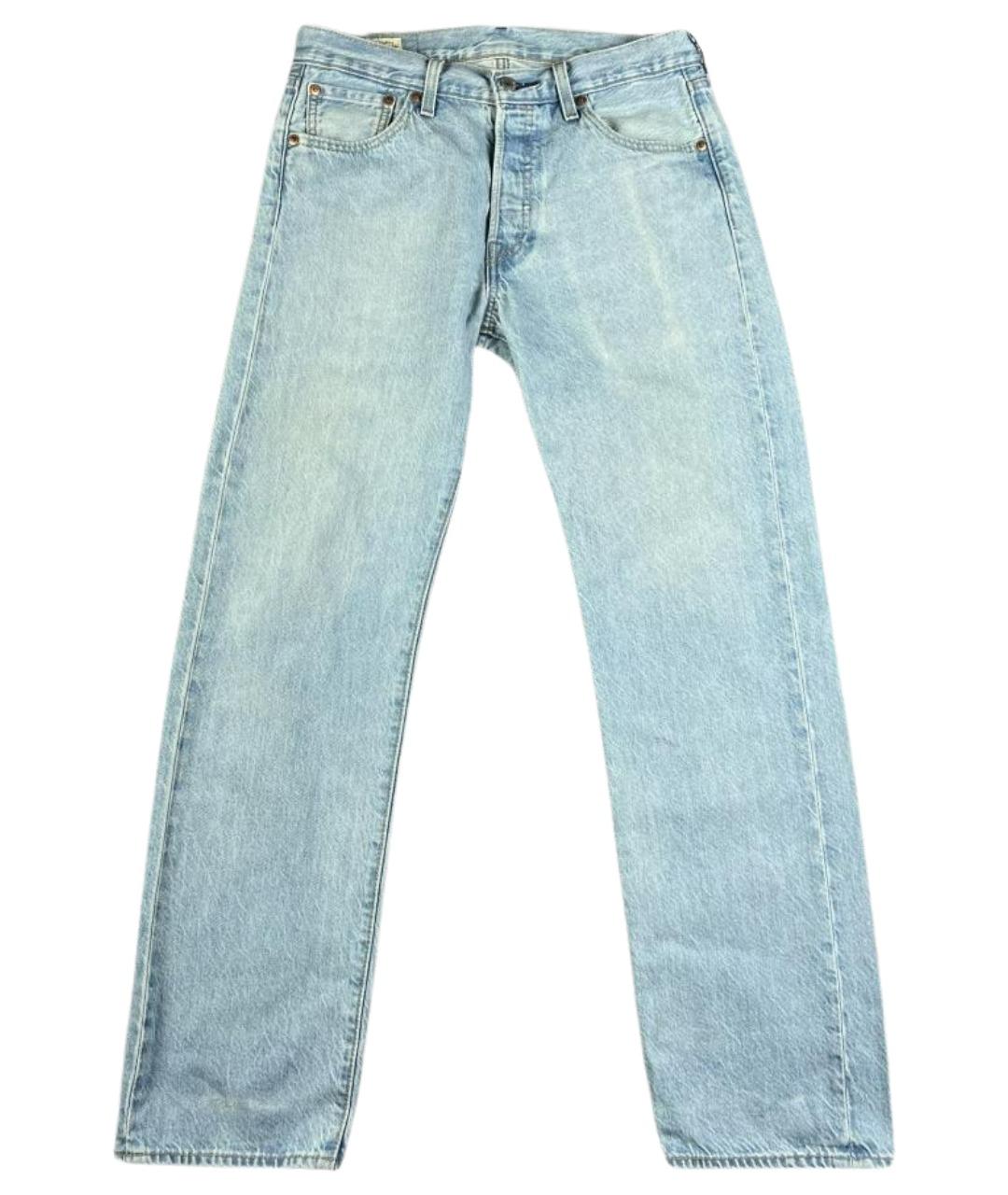 LEVI'S Голубые хлопковые прямые джинсы, фото 1