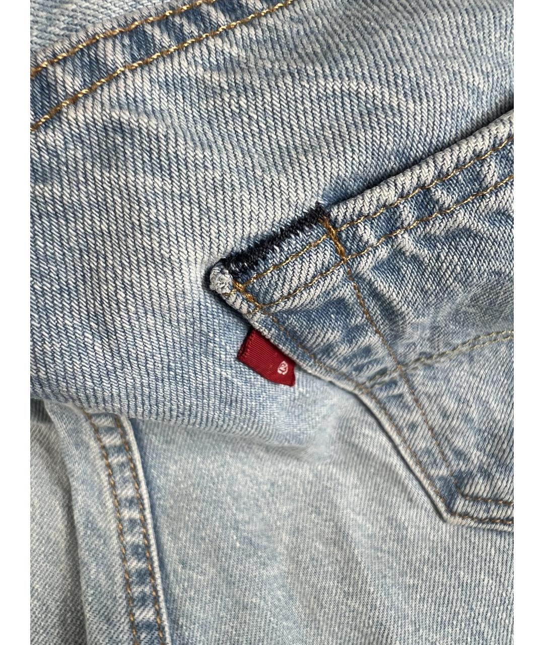 LEVI'S Голубые хлопковые прямые джинсы, фото 3