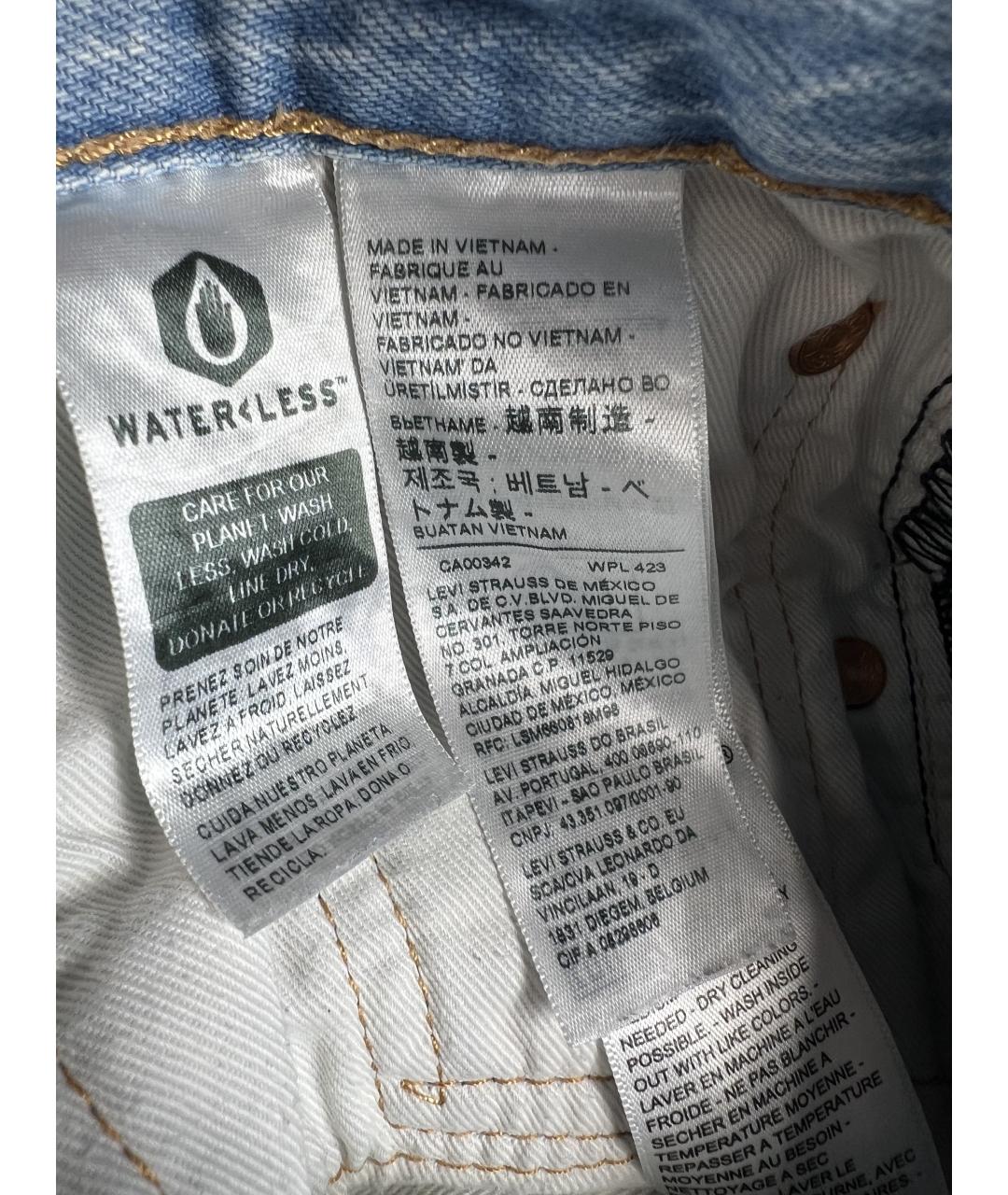 LEVI'S Голубые хлопковые прямые джинсы, фото 5
