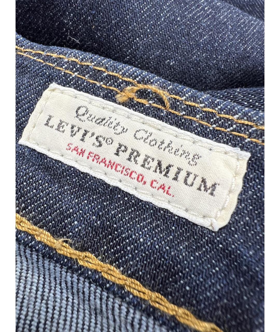 LEVI'S Темно-синие хлопковые прямые джинсы, фото 7