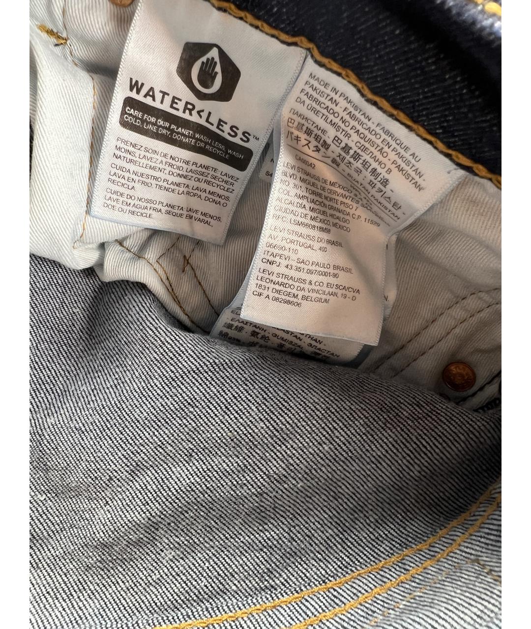 LEVI'S Темно-синие хлопковые прямые джинсы, фото 6