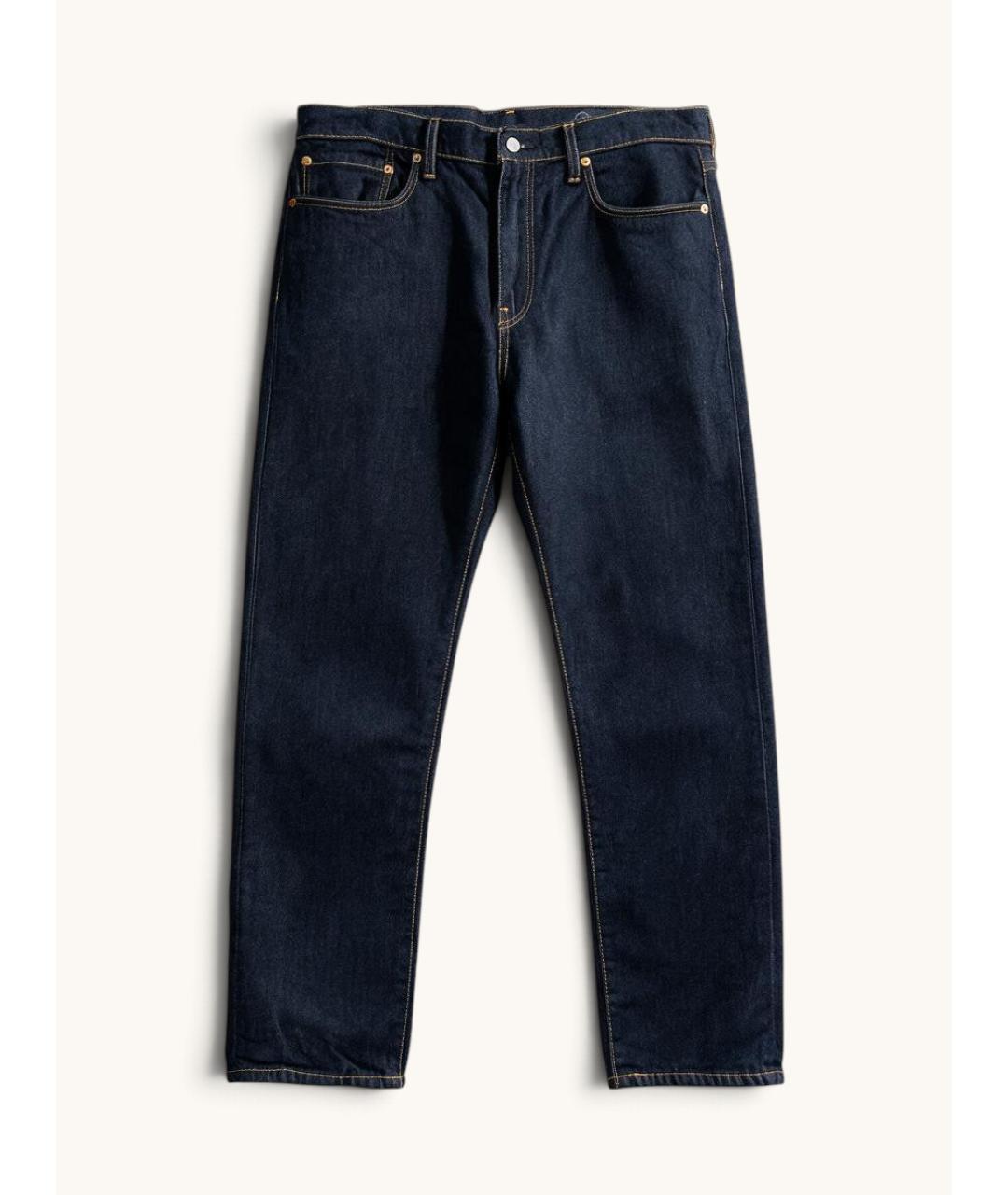 LEVI'S Темно-синие хлопковые прямые джинсы, фото 8