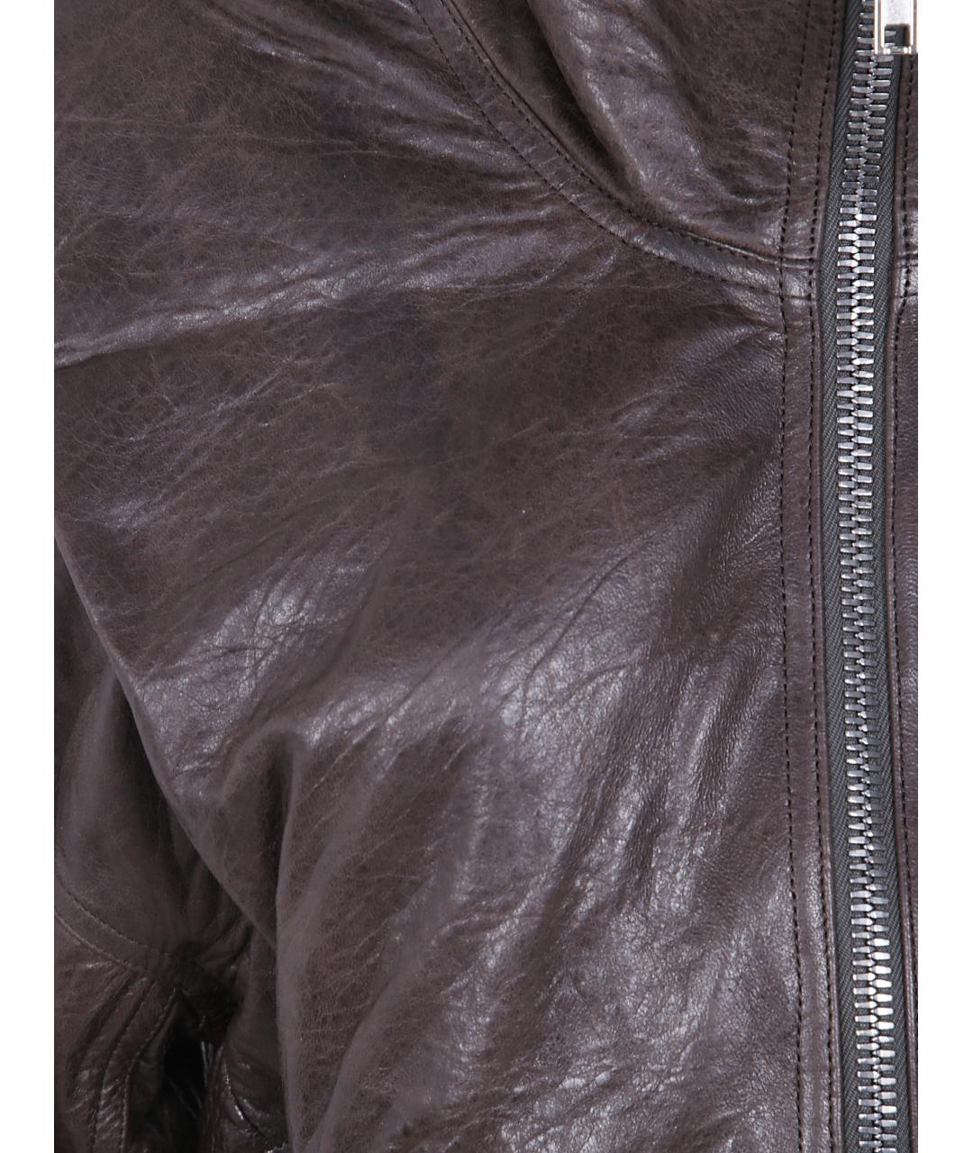 RICK OWENS Коричневая кожаная куртка, фото 3