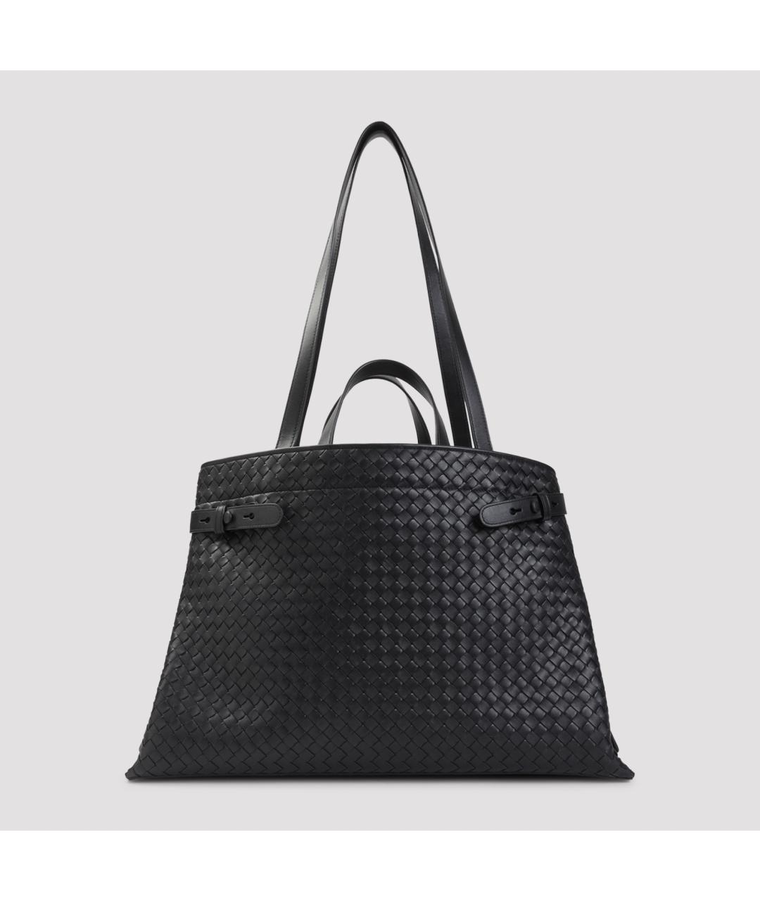 BOTTEGA VENETA Черная кожаная сумка тоут, фото 2