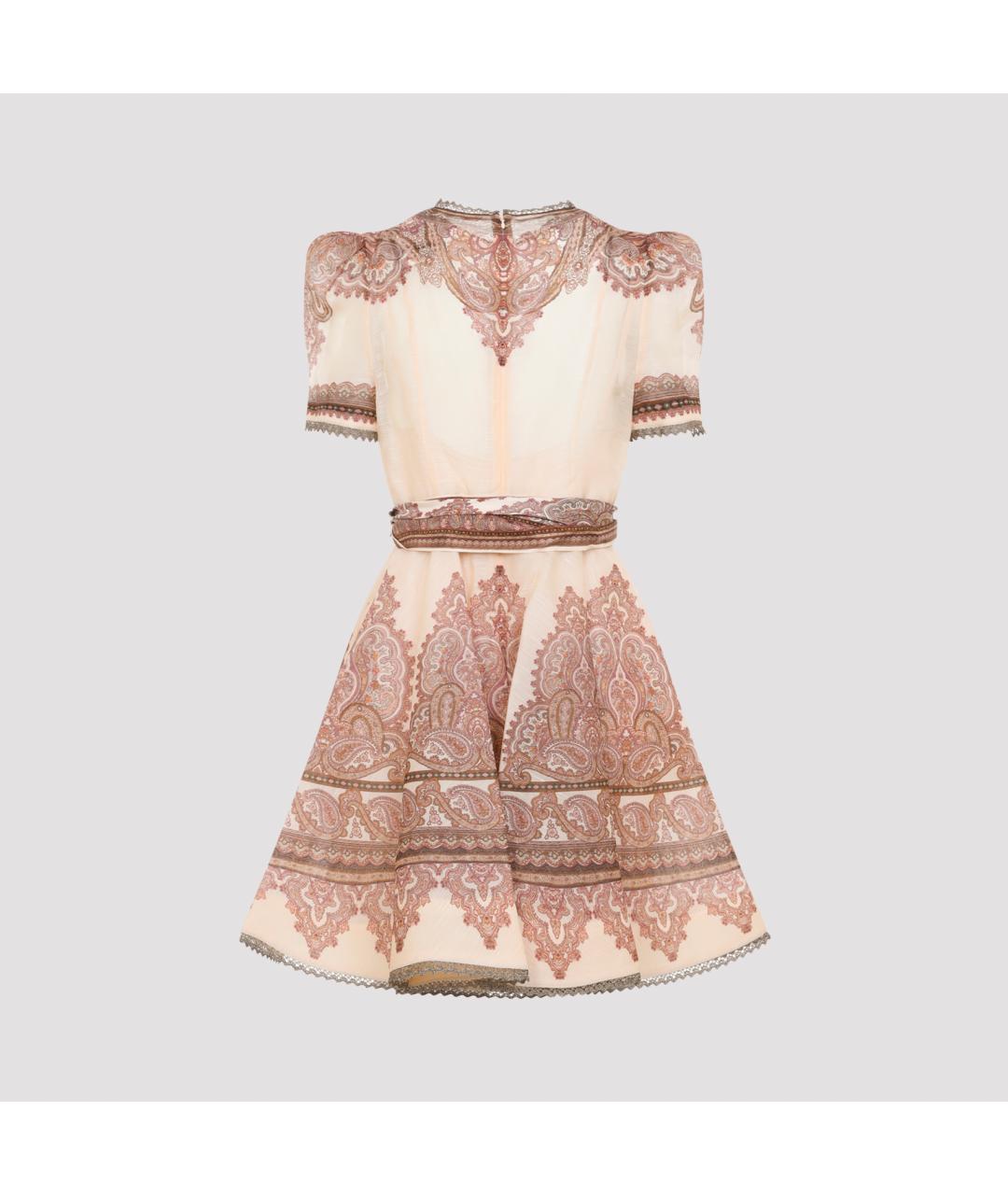 ZIMMERMANN Бежевое льняное повседневное платье, фото 2