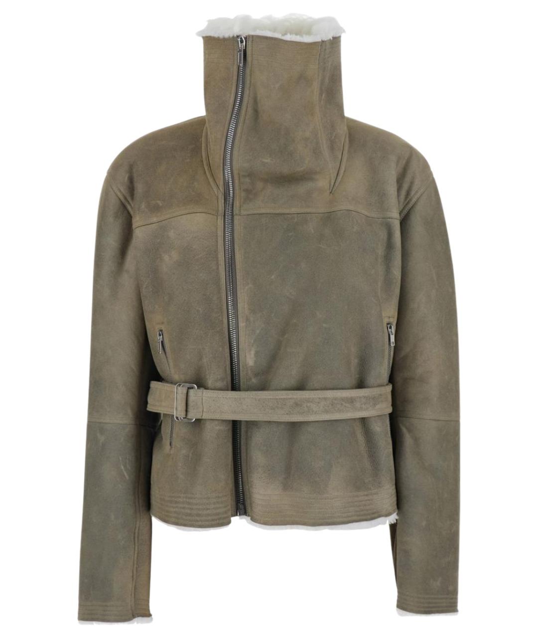 RICK OWENS Серая меховая дубленка, фото 1