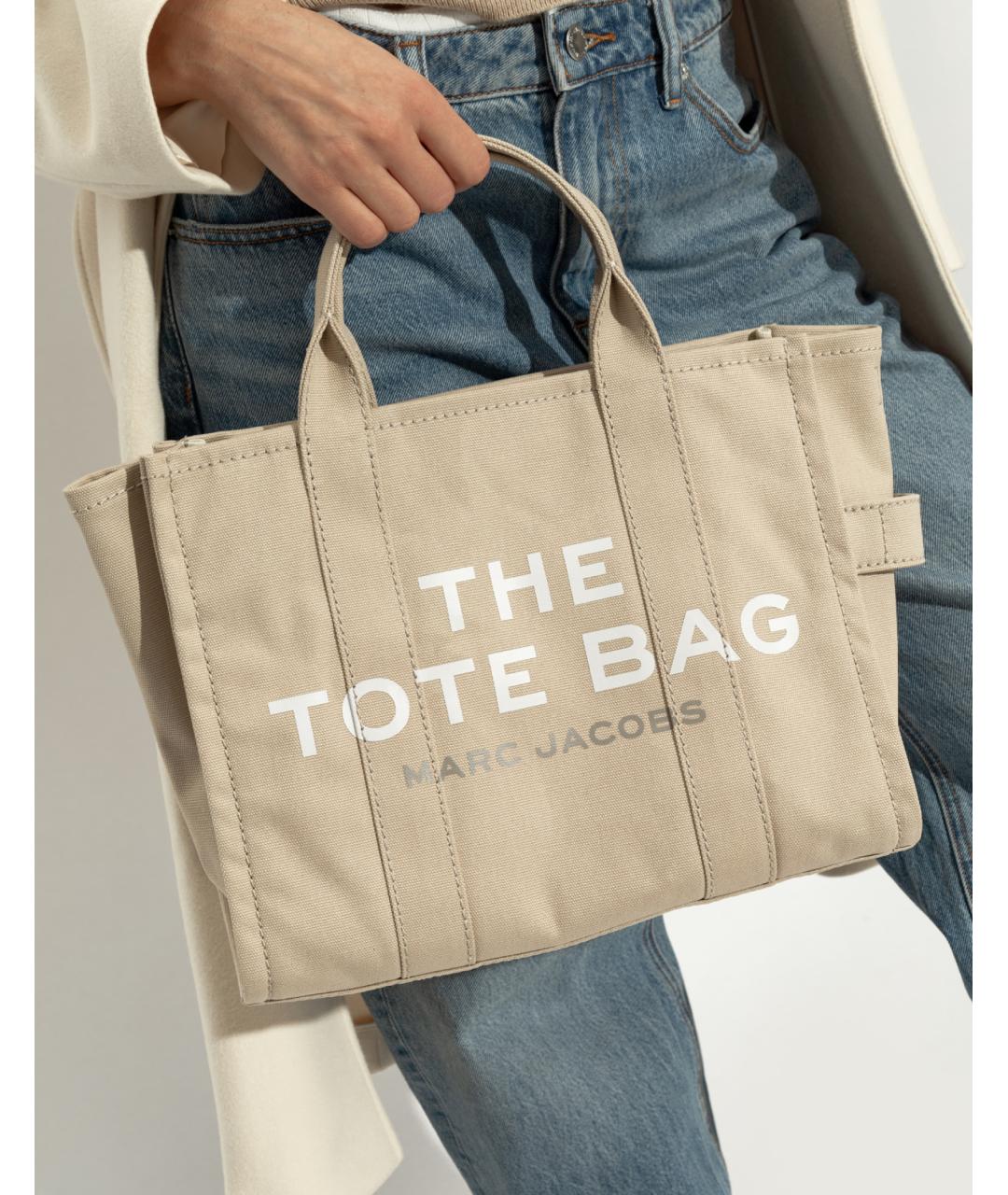 MARC JACOBS Бежевая тканевая сумка тоут, фото 5