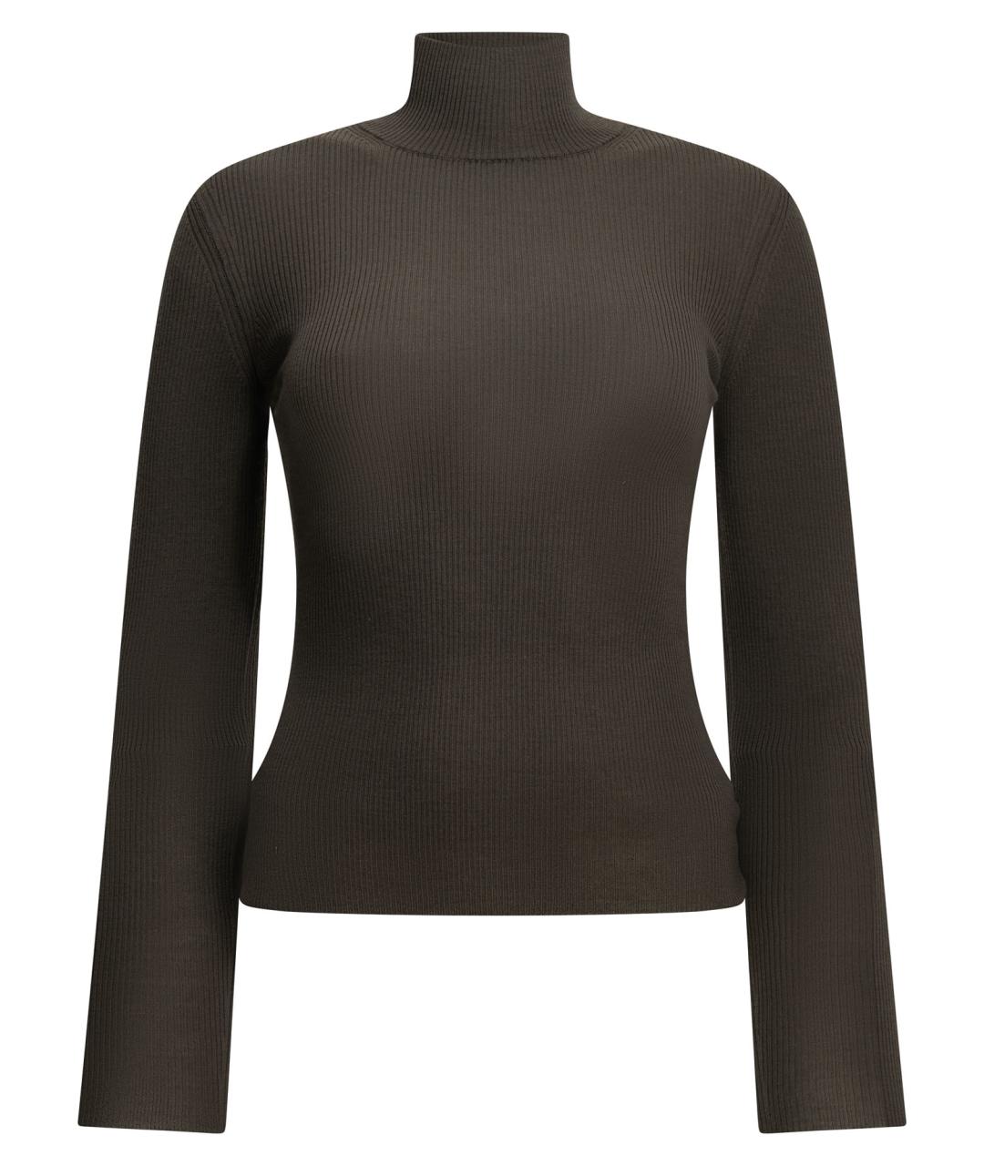 MAX MARA Коричневая шерстяная водолазка, фото 1