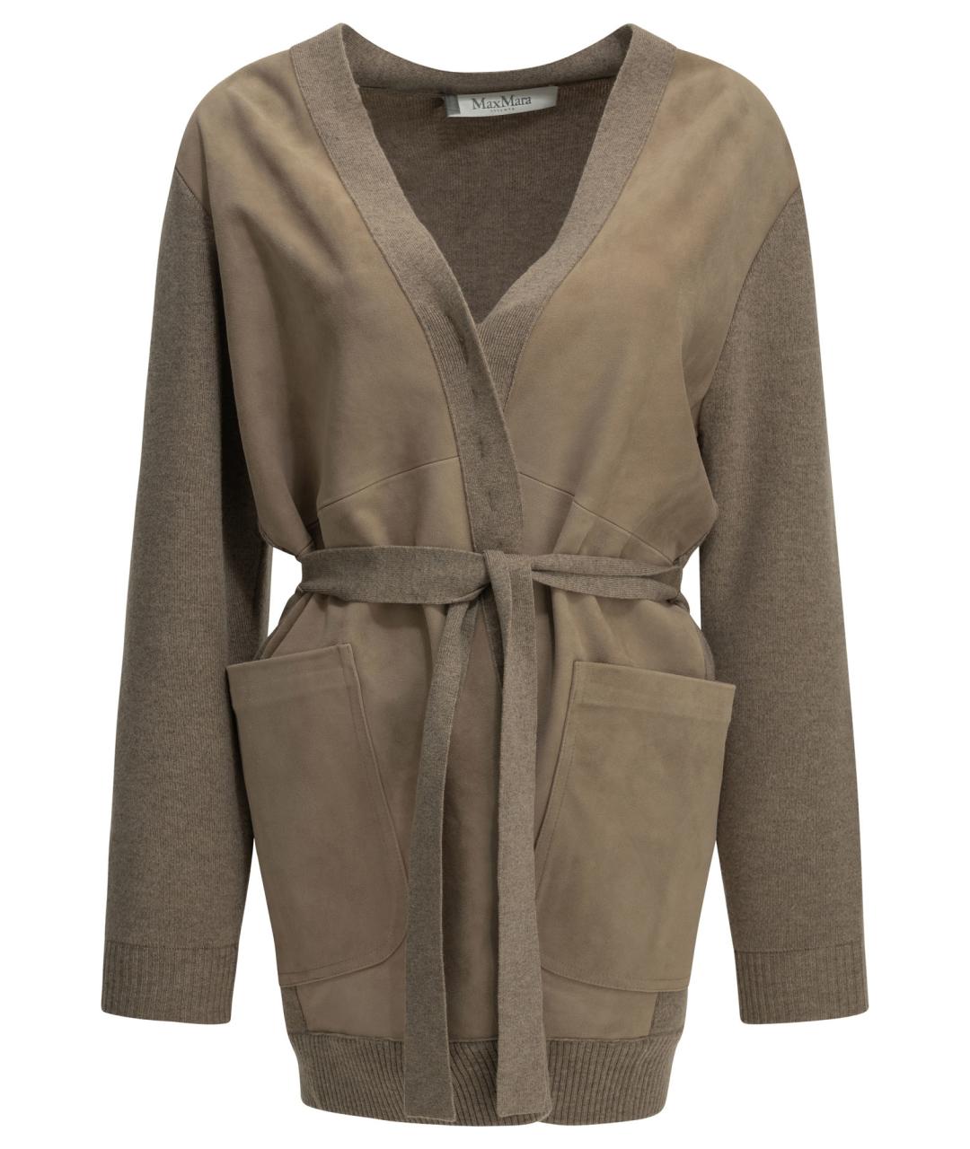 MAX MARA Бежевый шерстяной кардиган, фото 1