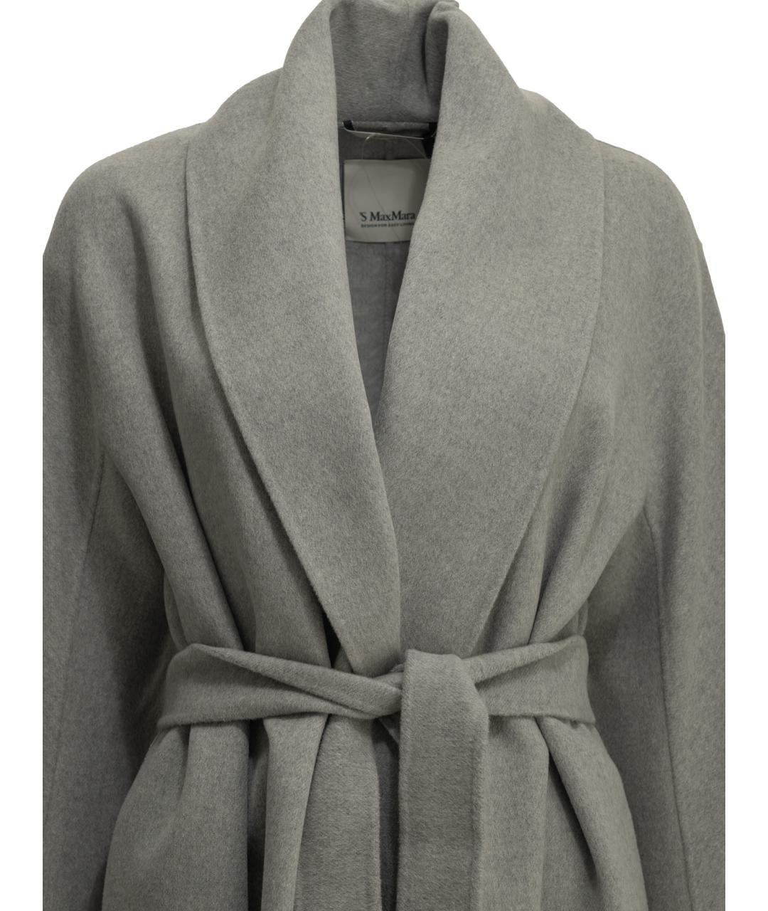 'S MAX MARA Серое шерстяное пальто, фото 3