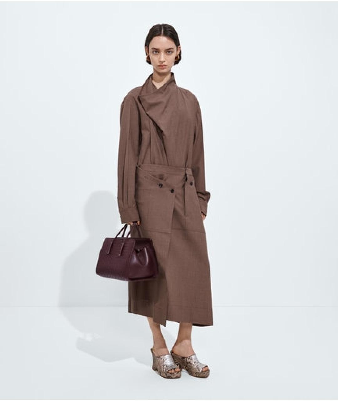 BOTTEGA VENETA Бордовая кожаная сумка тоут, фото 2