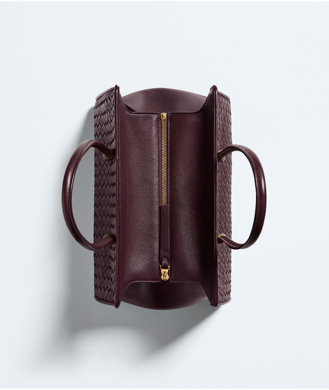 BOTTEGA VENETA Бордовая кожаная сумка тоут, фото 4