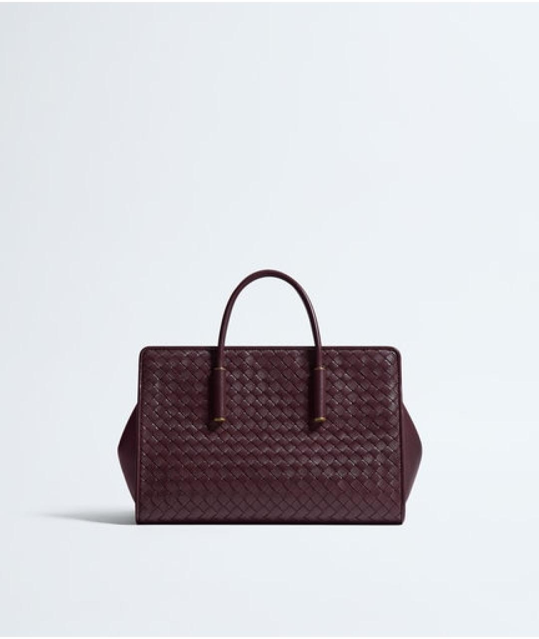 BOTTEGA VENETA Бордовая кожаная сумка тоут, фото 5