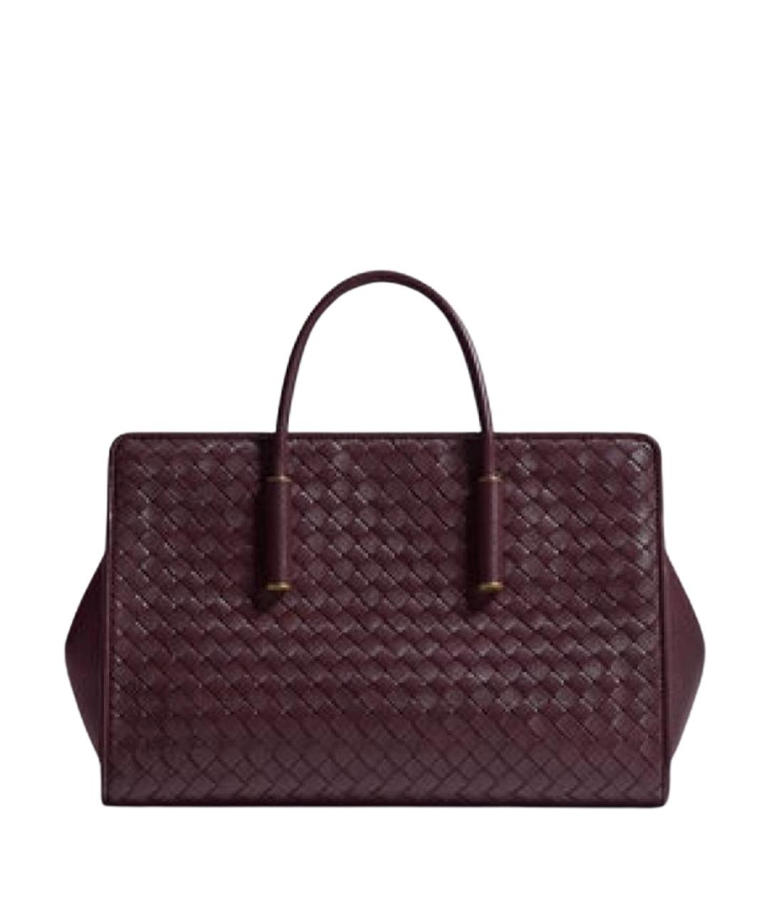 BOTTEGA VENETA Бордовая кожаная сумка тоут, фото 1