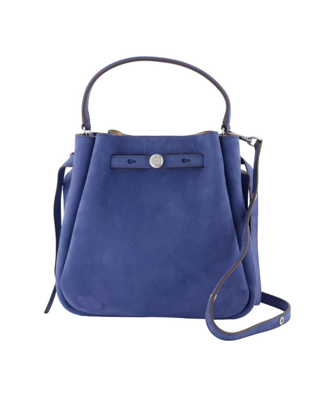 TORY BURCH Синяя кожаная сумка с короткими ручками, фото 1
