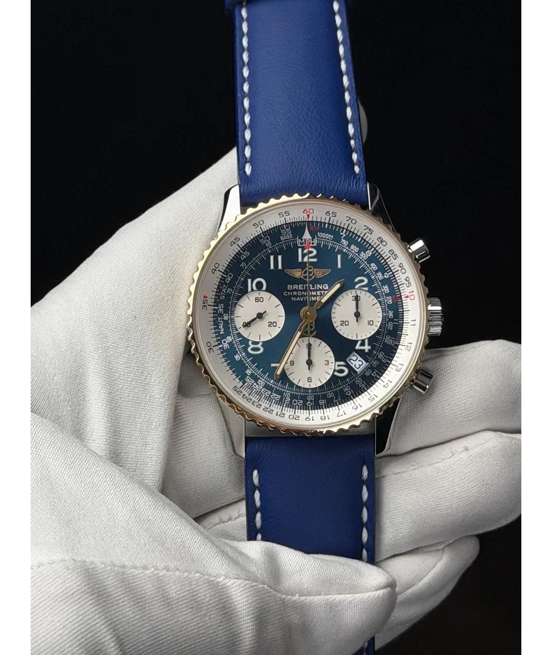 BREITLING Синие часы из желтого золота, фото 2
