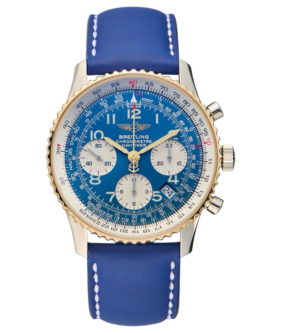 BREITLING Синие часы из желтого золота, фото 1