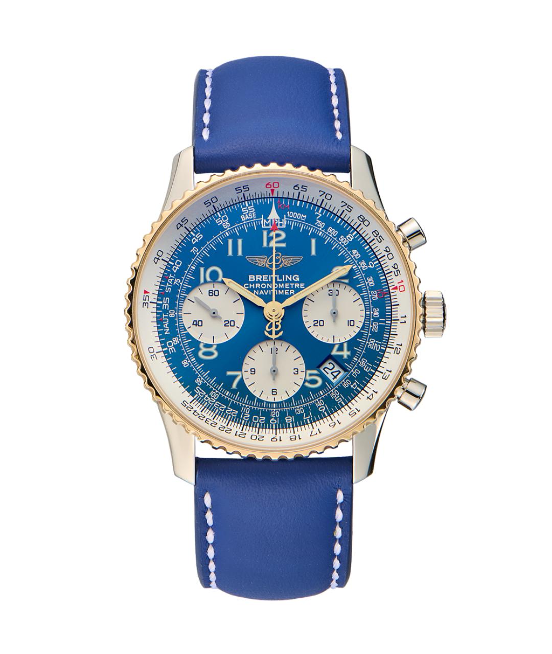 BREITLING Синие часы из желтого золота, фото 7