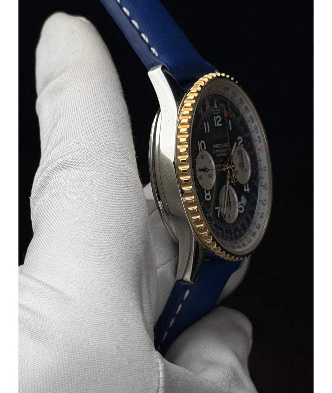 BREITLING Синие часы из желтого золота, фото 4