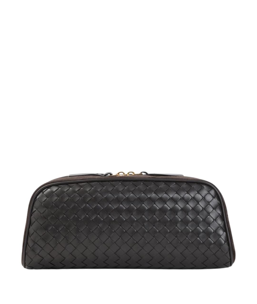 BOTTEGA VENETA Коричневая кожаная косметичка, фото 1