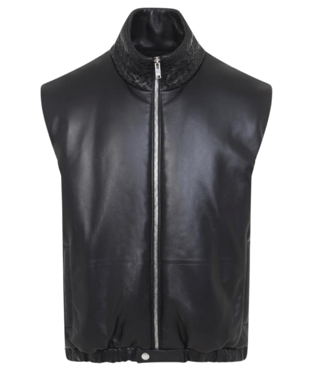 BOTTEGA VENETA Черный кожаный жилет, фото 1
