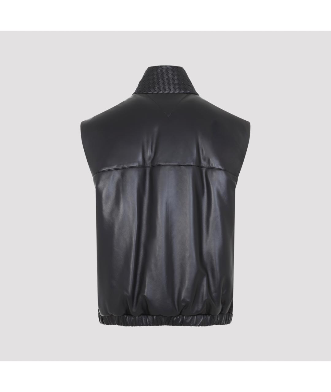 BOTTEGA VENETA Черный кожаный жилет, фото 3