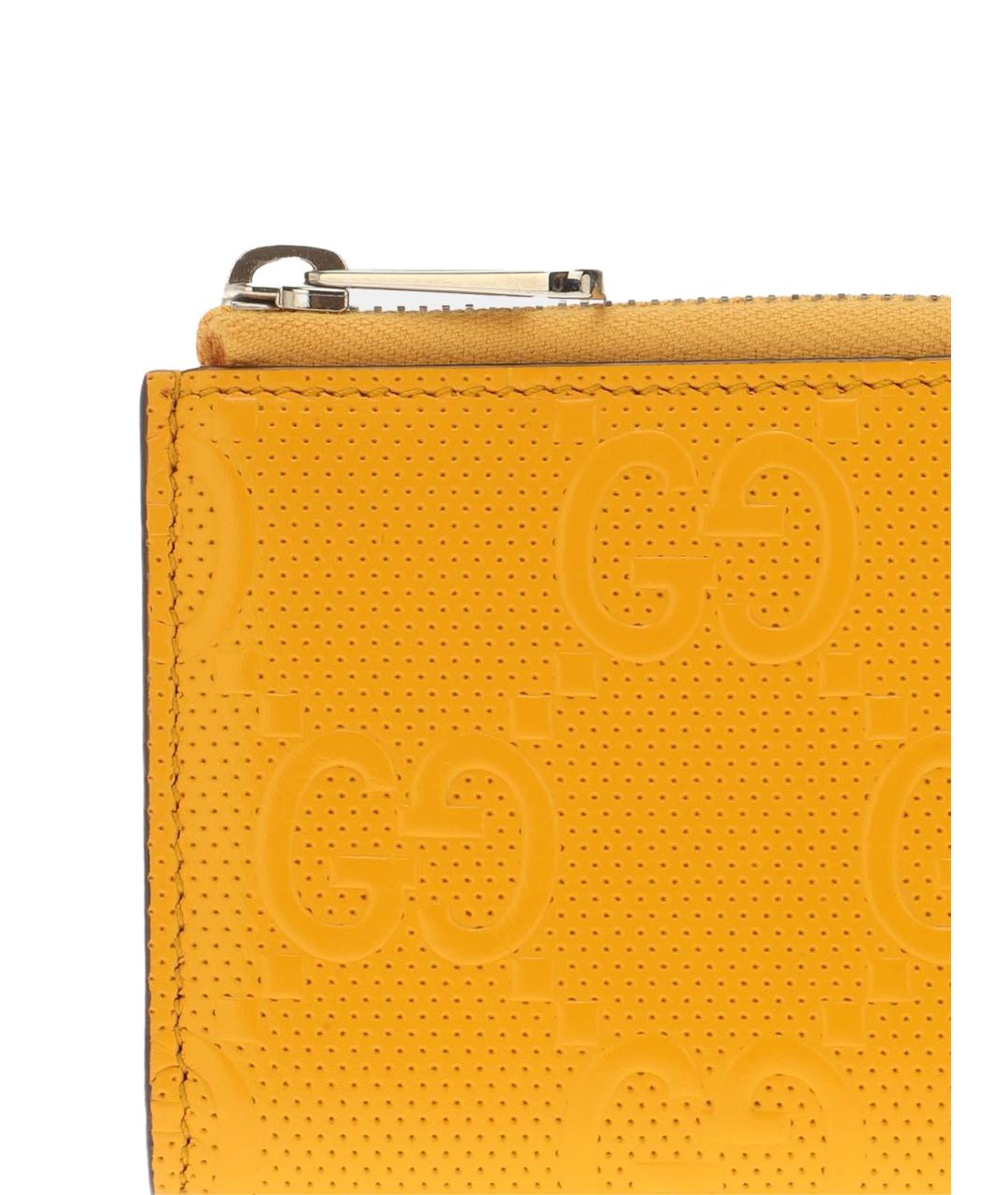 GUCCI Желтый кожаный кошелек, фото 4