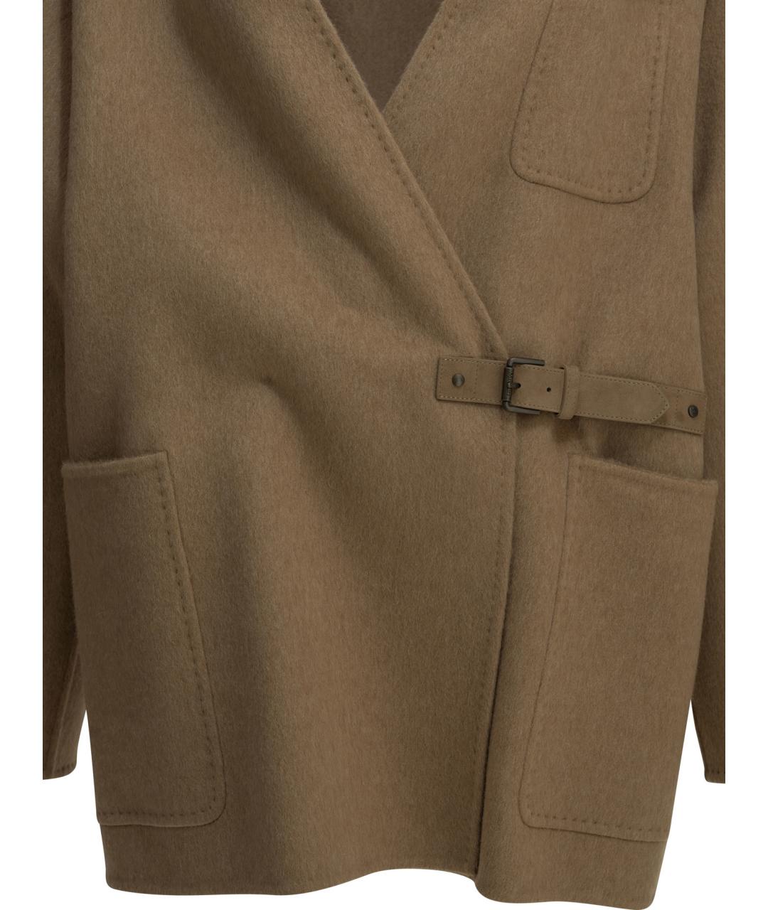 MAX MARA Бежевое шерстяное пальто, фото 3