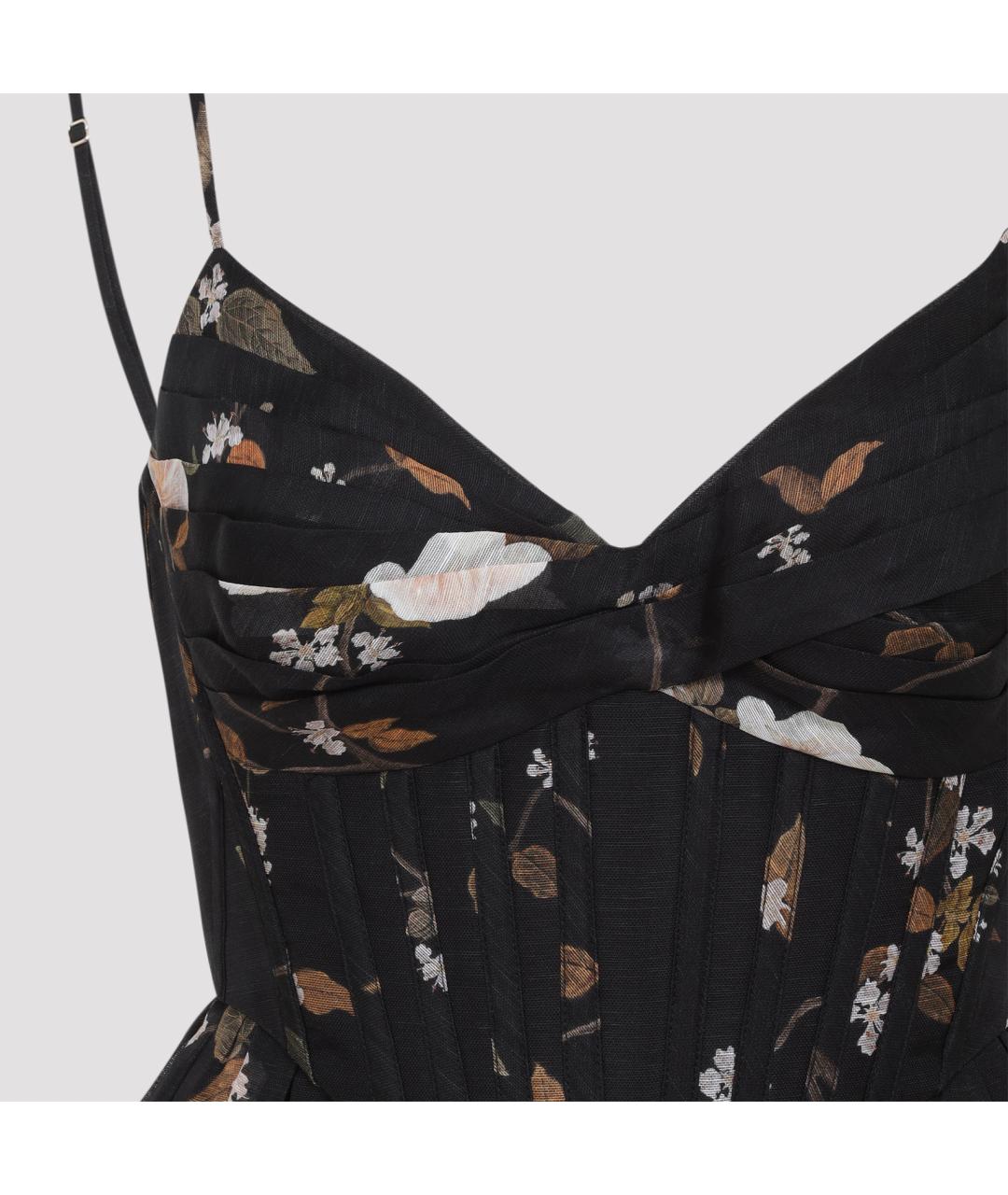 ZIMMERMANN Черное льняное повседневное платье, фото 3