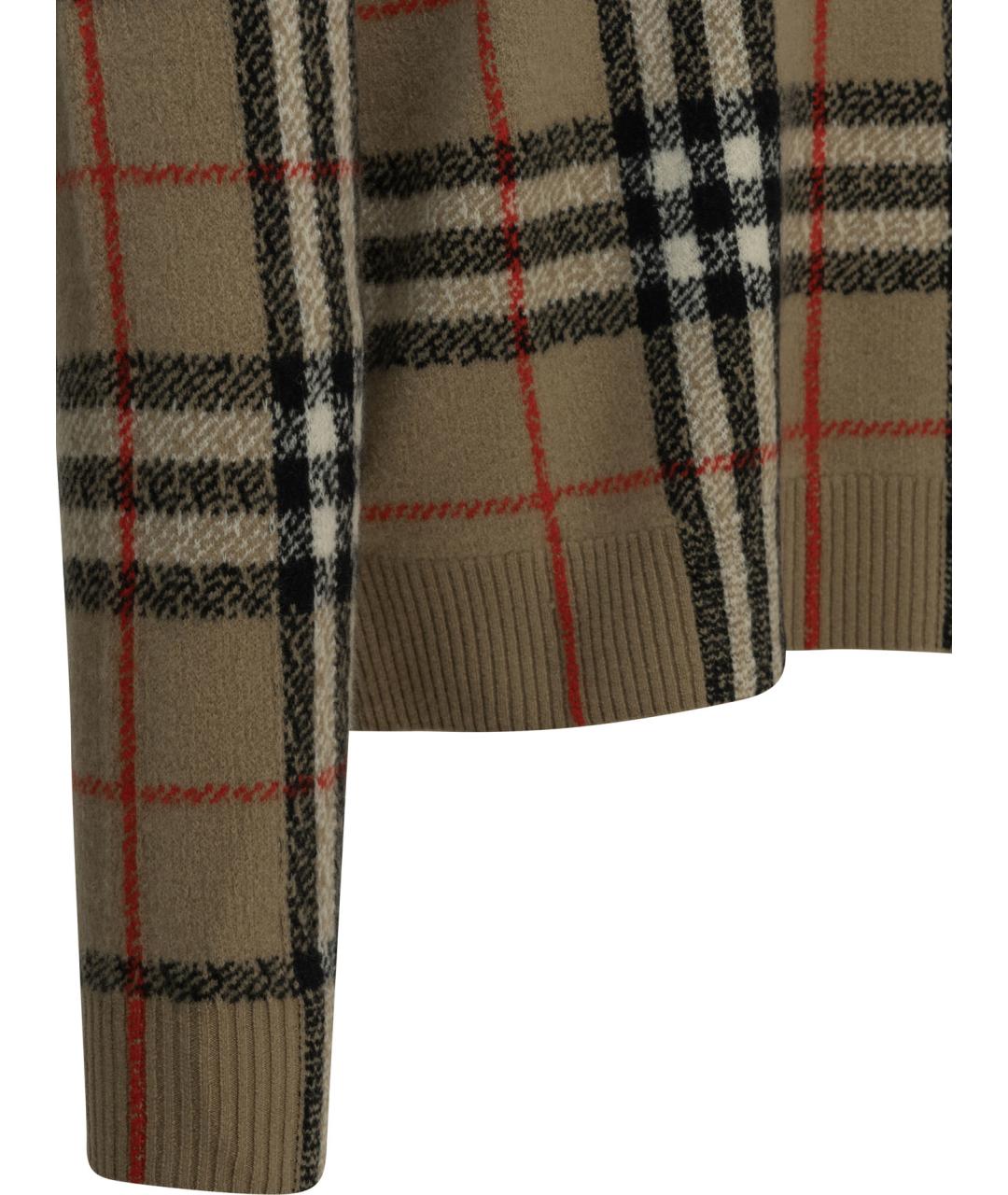 BURBERRY Бежевый кашемировый джемпер / свитер, фото 4
