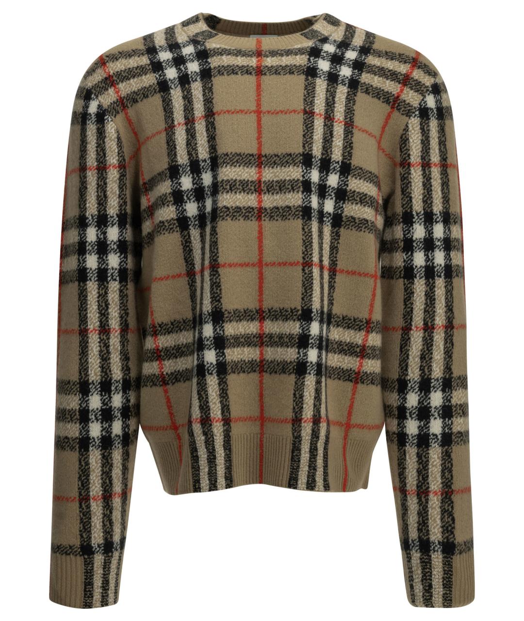 BURBERRY Бежевый кашемировый джемпер / свитер, фото 1