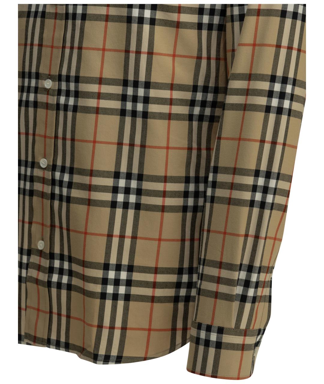 BURBERRY Бежевая хлопковая кэжуал рубашка, фото 4