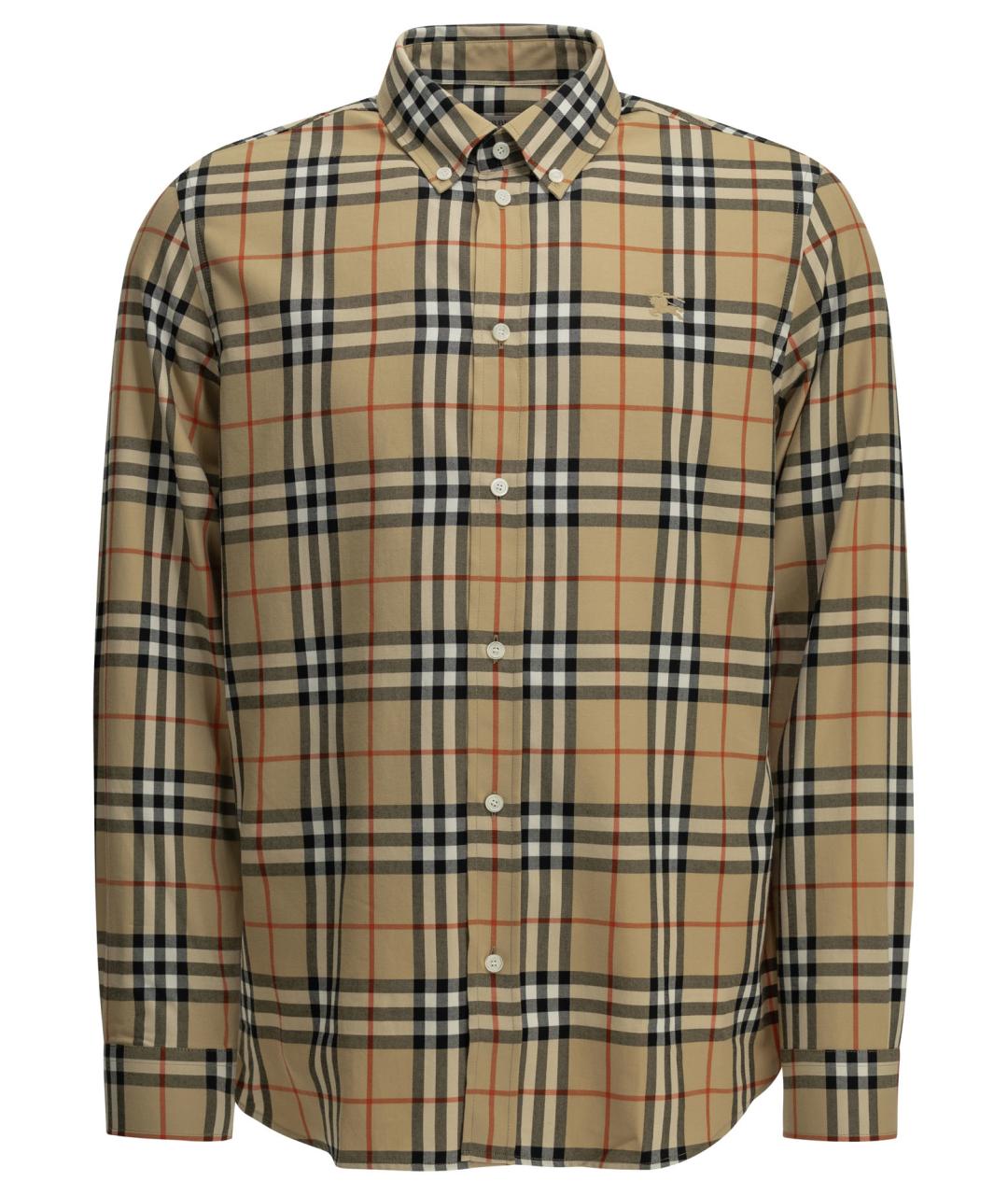 BURBERRY Бежевая хлопковая кэжуал рубашка, фото 1