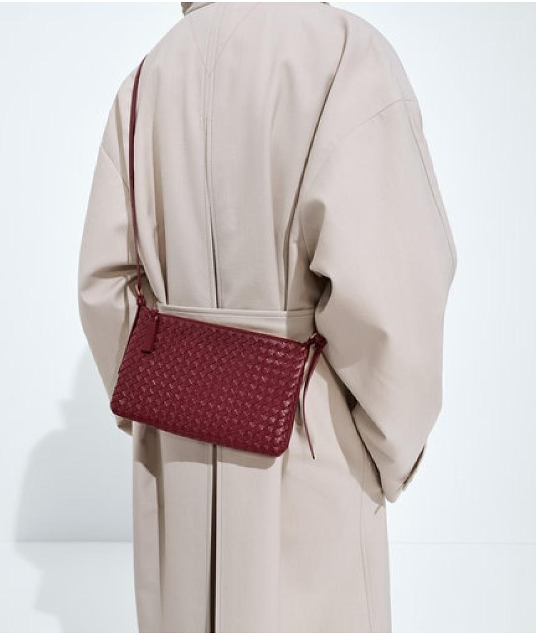 BOTTEGA VENETA Красная кожаная сумка через плечо, фото 2