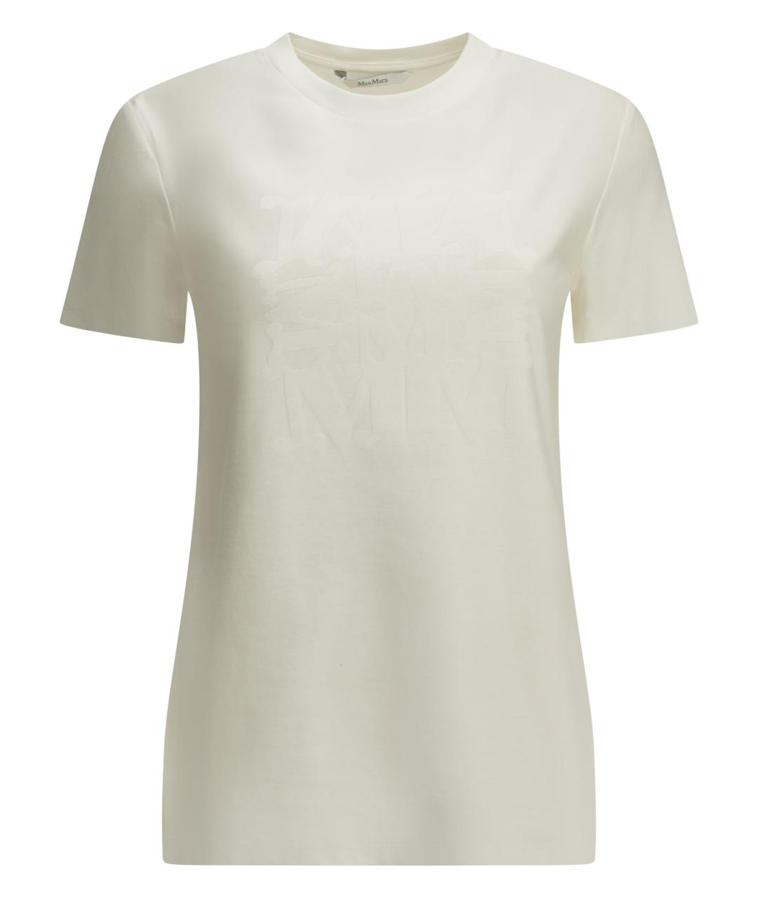 MAX MARA Белая хлопковая футболка, фото 1