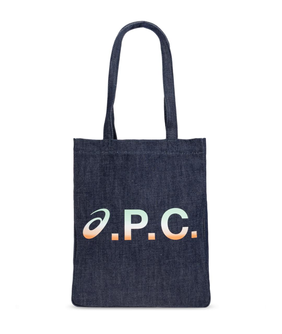 A.P.C. Синяя хлопковая сумка тоут, фото 1