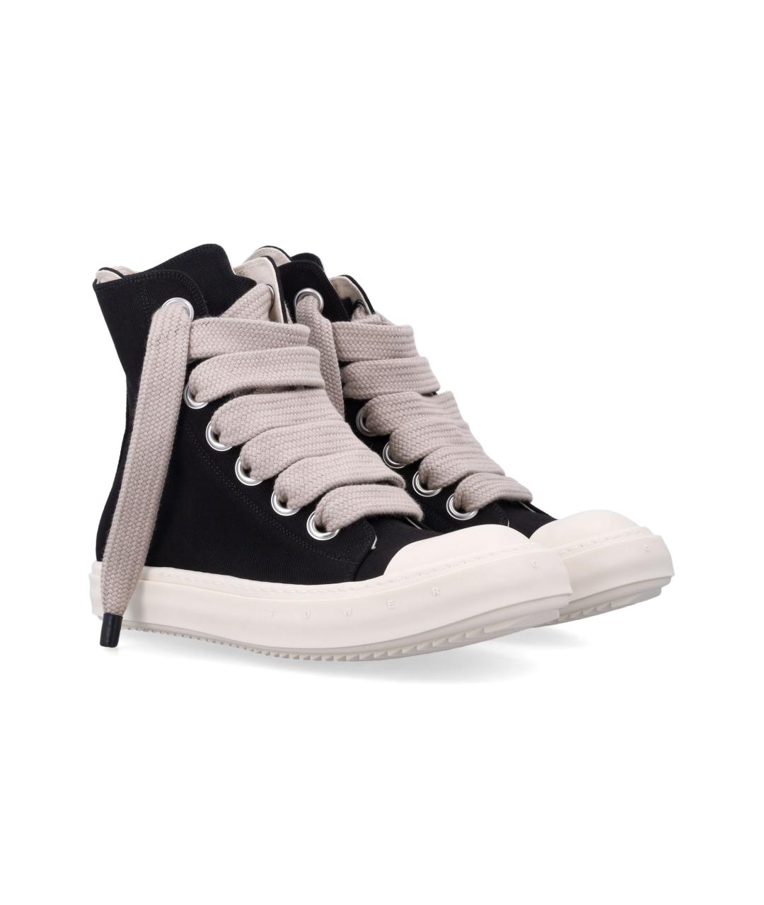 RICK OWENS Черные текстильные кеды, фото 3