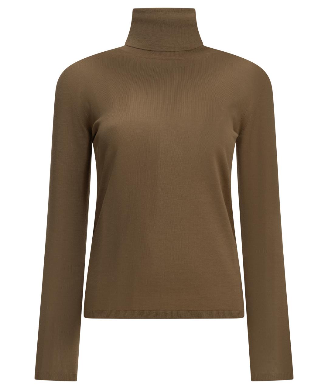 MAX MARA Коричневая шерстяная водолазка, фото 1