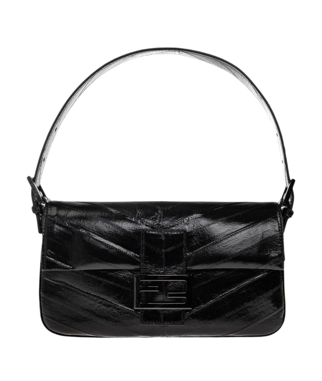 FENDI Черная сумка через плечо из экзотической кожи, фото 1