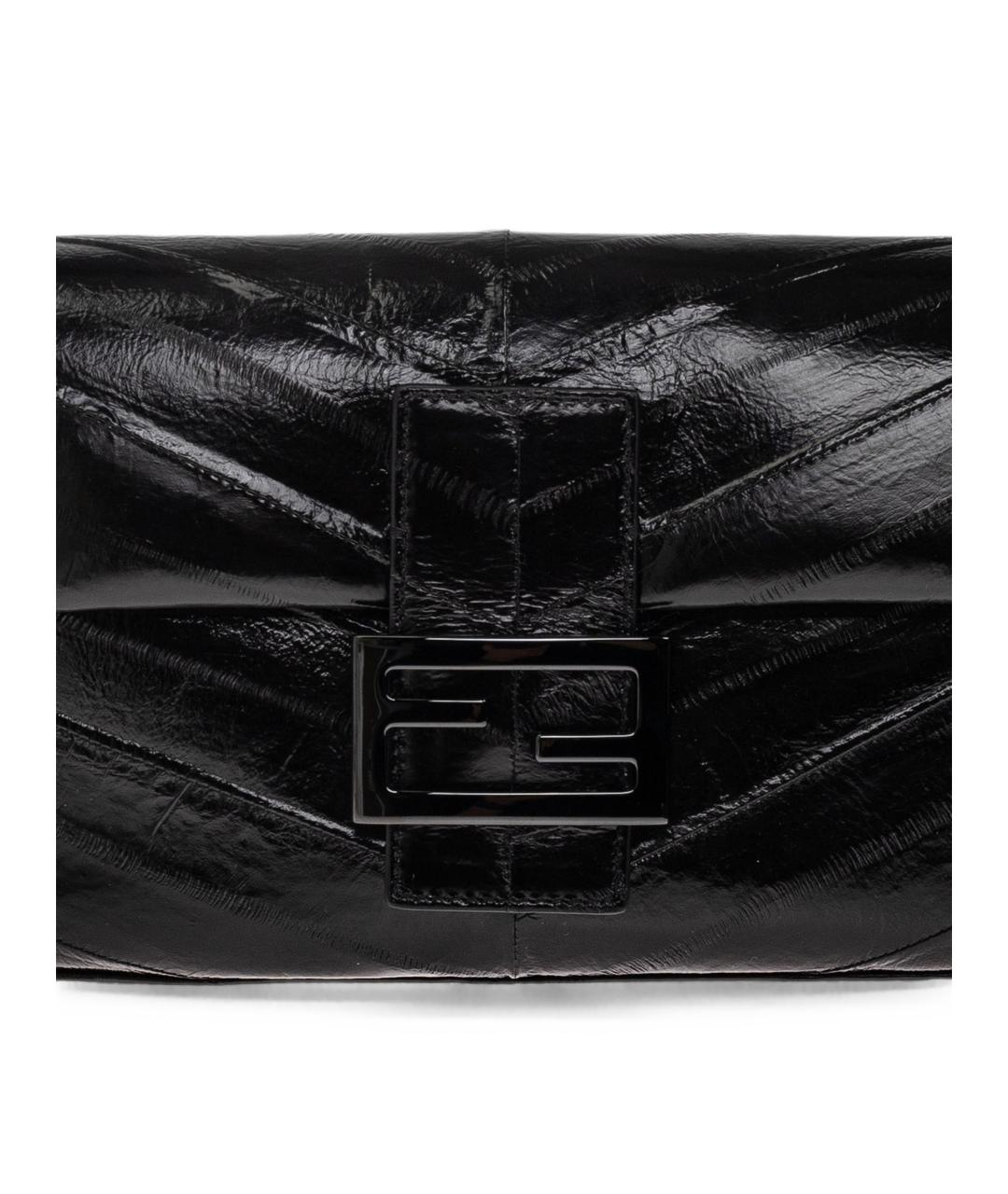 FENDI Черная сумка через плечо из экзотической кожи, фото 5