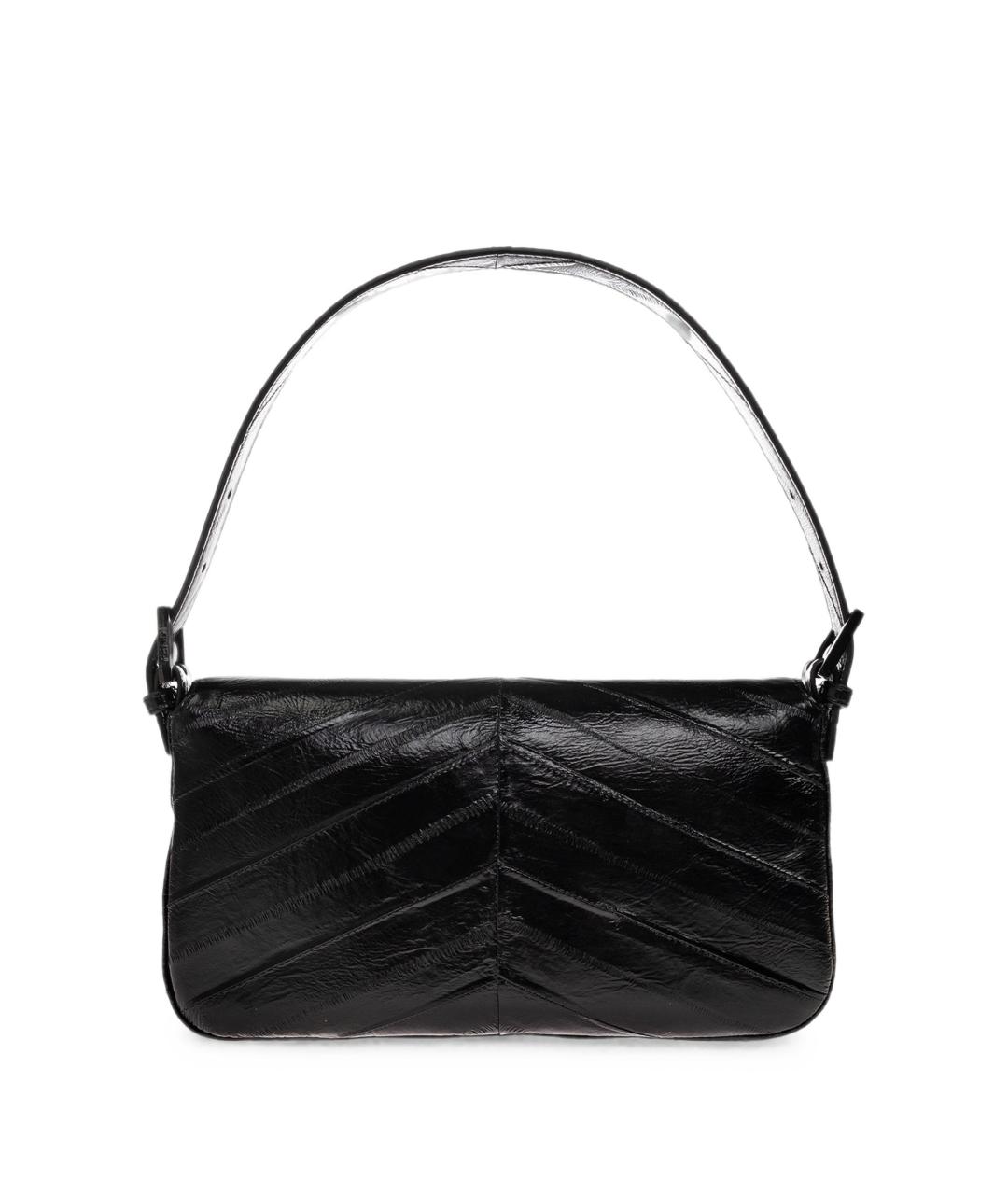 FENDI Черная сумка через плечо из экзотической кожи, фото 4
