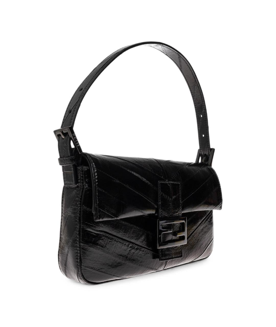 FENDI Черная сумка через плечо из экзотической кожи, фото 3