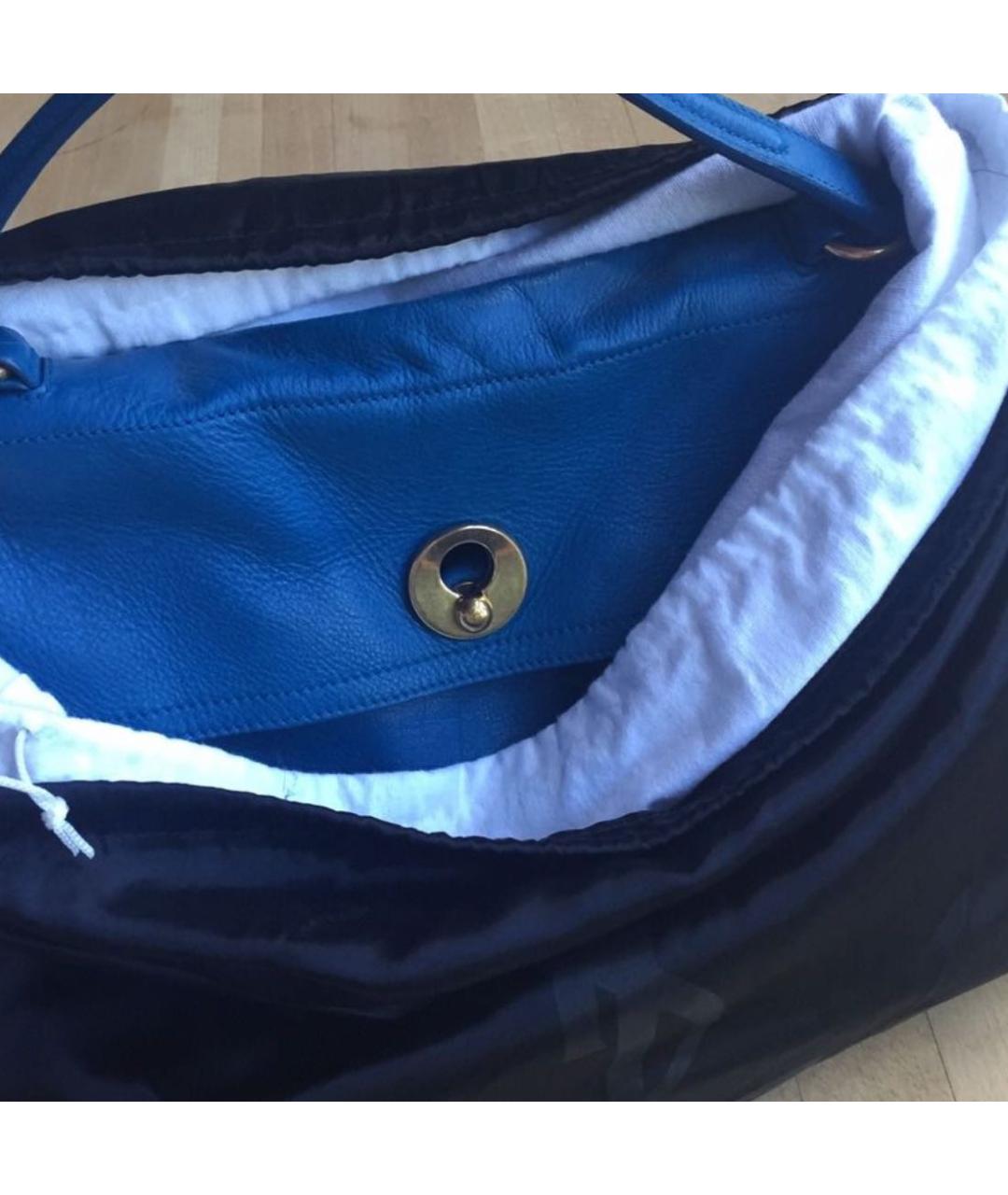 SAINT LAURENT Голубая кожаная сумка с короткими ручками, фото 6