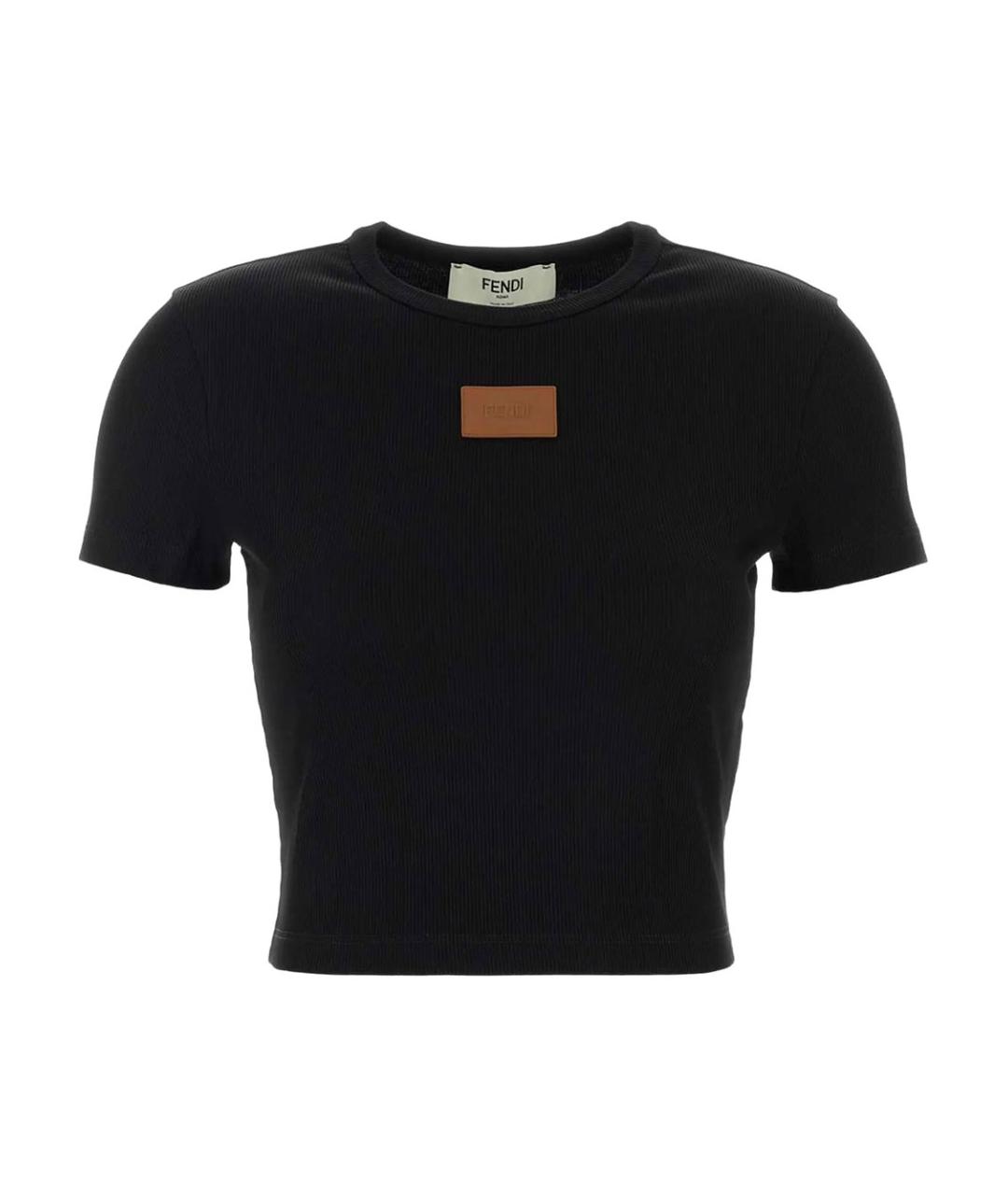 FENDI Черная хлопковая футболка, фото 1