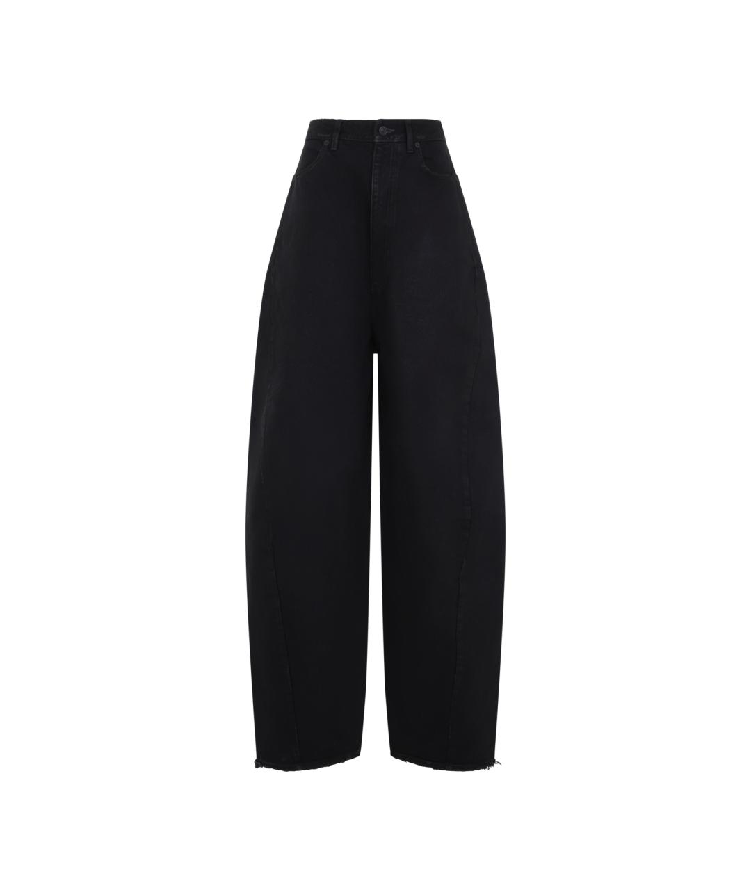 BALENCIAGA Черные хлопковые прямые брюки, фото 1