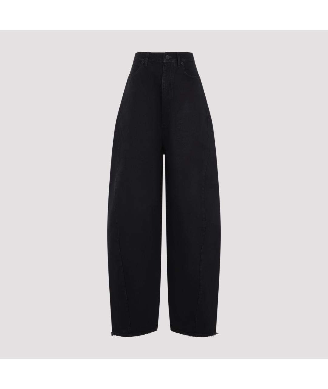BALENCIAGA Черные хлопковые прямые брюки, фото 2